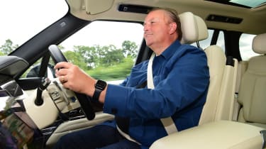 Auto Express editor-in-chief Steve Fowler driving the Range Rover